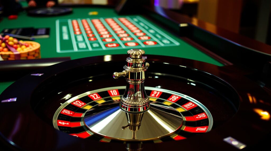 Casino roulette and casino table