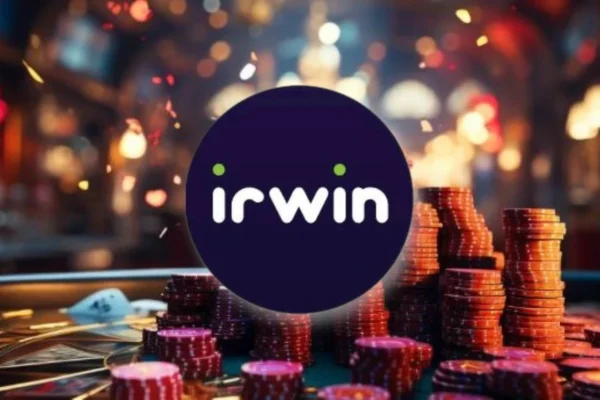 irwin casino logo and chips background