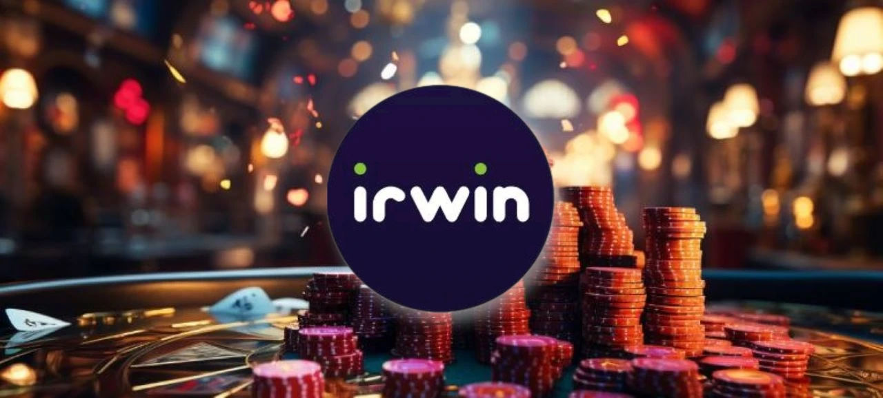 irwin casino logo and chips background